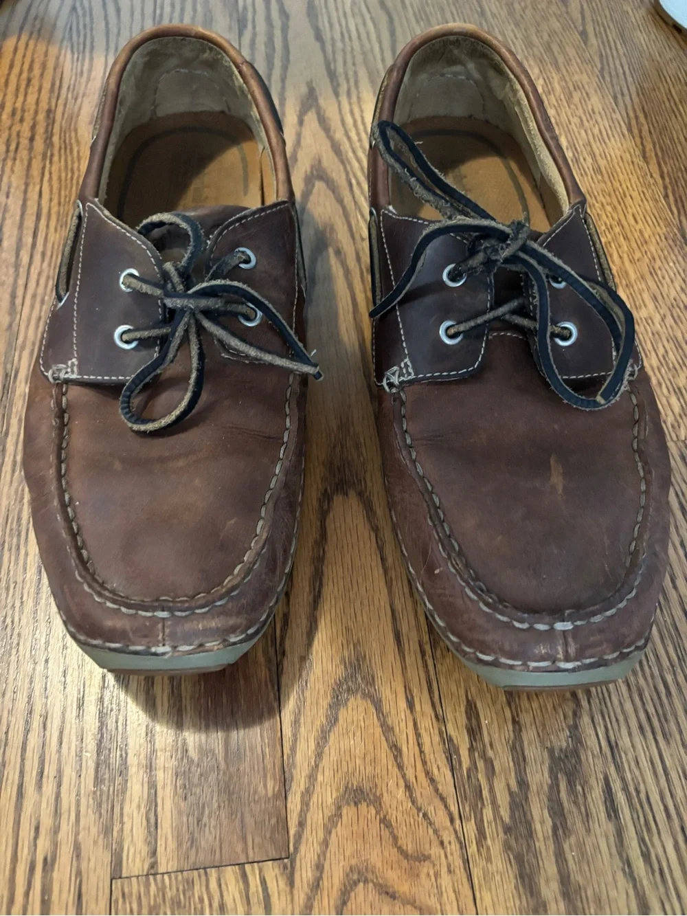 Timberland Men's Classic 2-Eye Brown Leather Boat Shoes - Size 10.5 M